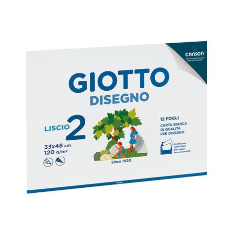 Album da disegno Giotto 2 33×48 cm – 12 ff 120 g – conf. 10 pz – liscio F583300