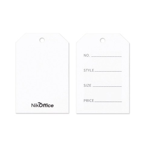 Etichette listelli in cartoncino con foro Nikoffice – 41×65 mm bianco – conf. 1000 pz – 42NIK143