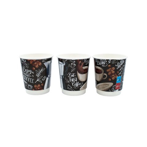 Bicchiere in cartoncino a doppia camera Le Nappage per bevande calde con scritta conf. 25 pz 18 cl – 61182