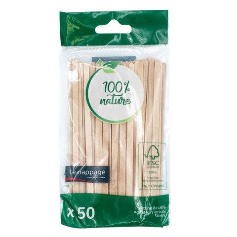 Palettine da caffè Le Nappage realizzate in carta H.11,5 cm bianco conf. 50 pz legno – 72914