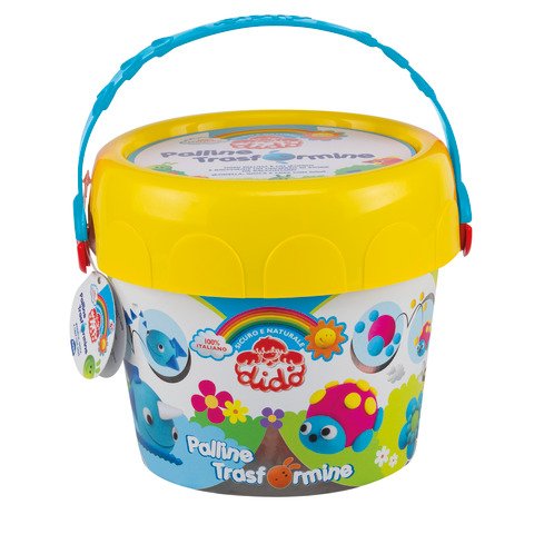 Secchiello di pasta modellabile Didò palline trasformine – 600 g – colori assortiti – F353200