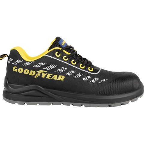 Scarpe antinfortunistiche Goodyear in tessuto knit GY STRIPE S1P nero-giallo TG.45 – 735345