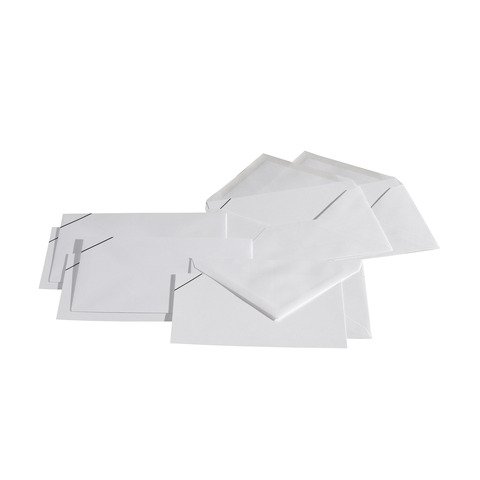 Busta + biglietto Blasetti 9×14 cm – conf. 100 + 100 pz – listati a lutto – 534