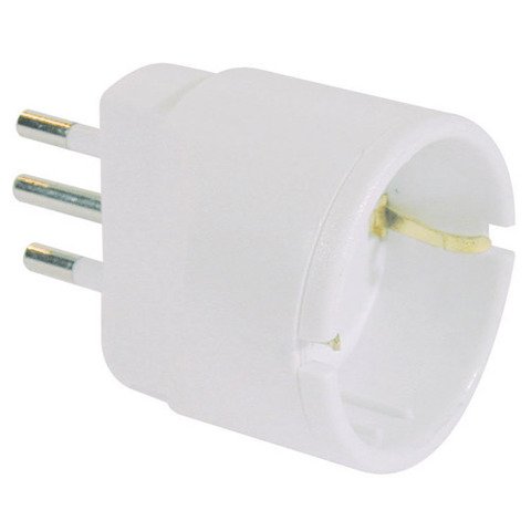 Adattatore di rete spina 2P+T 16A presa schuko MKC bianco 492517923