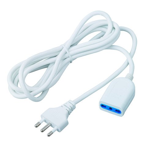 Prolunga elettrica MKC spina 16A-presa 10/16A cavo 3×1 mm² bianca cavo 5 m 492517386