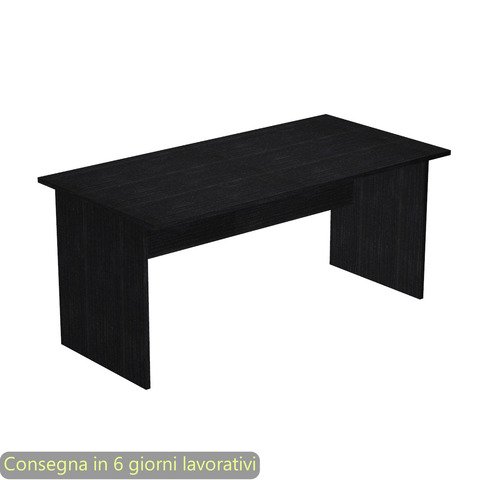 Scrivania linea Presto Artexport 180x80xH.72 cm gamba a pannello in melaminico nero venato frassino –