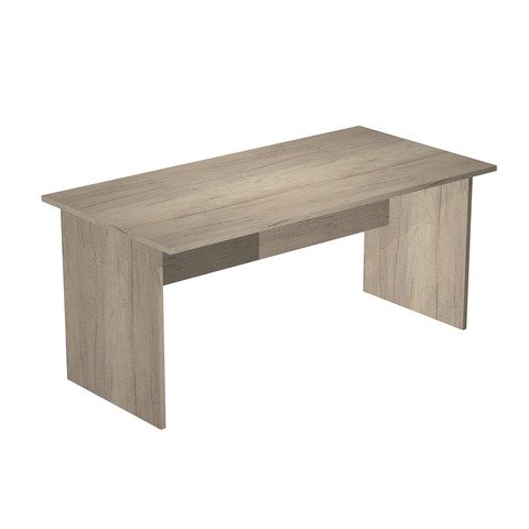 Scrivania piano rovere canadese gamba a pannello in melaminico in tinta Presto 160x80xH.72 cm – 003PAN/J
