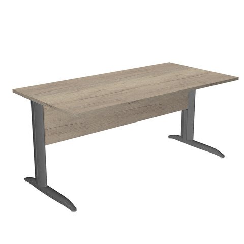 Scrivania piano rovere canadese gamba a L in metallo antracite Presto 160x80xH.72 cm – 003K2/J/AF