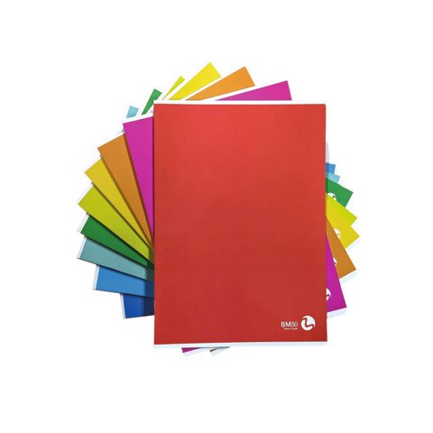 Maxi quaderni Be More Color Basic A4 80 g/m_ rigatura Q – 20 ff + risguardo – colori assortiti – conf. 10 pz – 0110606