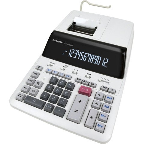 Calcolatrice scrivente Sharp a 12 cifre velocità di stampa: 4,5 linee/secondo – grigio – SH-CS2635LW