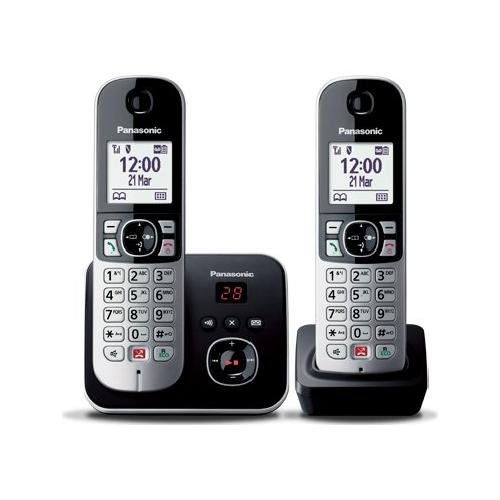 Cordless Duo Twin Dect Black e Silver KX TG6862JTB