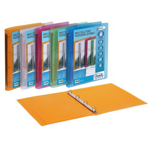 Raccoglitore personalizzabile Favorit Lumina PP 22×30 cm 4 anelli diametro 15 colori assortiti – 400116631