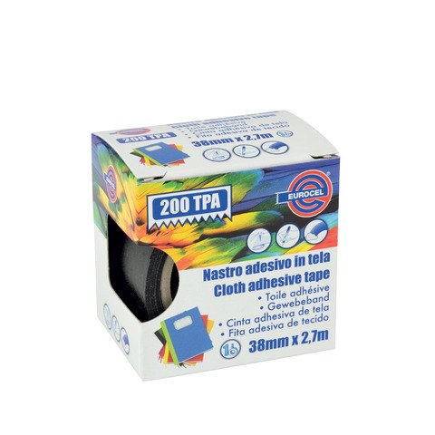 Nastro adesivo telato Eurocel formato 38×2,7 mt- colore nero 016714314 -16