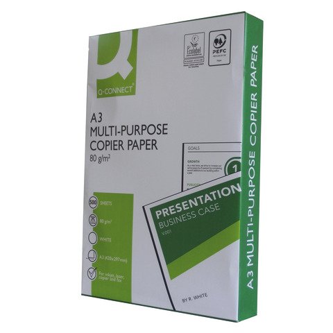 Carta per stampa e copie Q-Connect A3 80 g/m_ risma da 500 ff – CON0800050