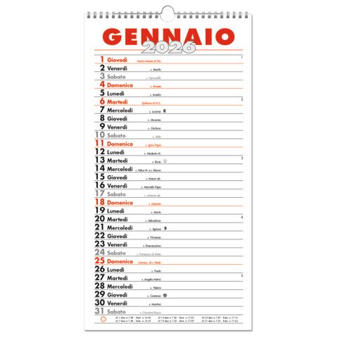 Calendario da muro O.C.L. 23×43,5 cm – 1401