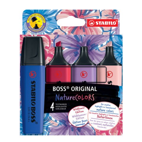 Evidenziatori Stabilo Boss Nature Colors Wildflowers Edition 2-5 mm assortiti – conf. 4 pezzi – 70/4-1-103-5