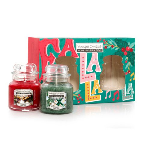 Candela Yankee Candle in confezione regalo – Cinnamon Delight e Wrapping Paper Pine – conf. da 2 giare piccole