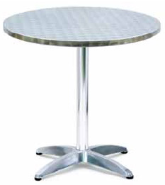 Tavolo tondo in alluminio ed acciaio diam 70