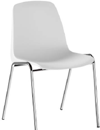 Set 5 sedute attesa nera su telaio cromato