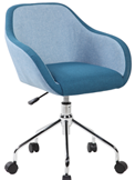 Columbus
Poltrona operativa con braccioli, tessuto blu