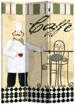 Paravento 3 ante cm 40 x 180 fantasia caffè