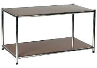 Libreria cromata con 2 ripiani marroni  40x80x40,5