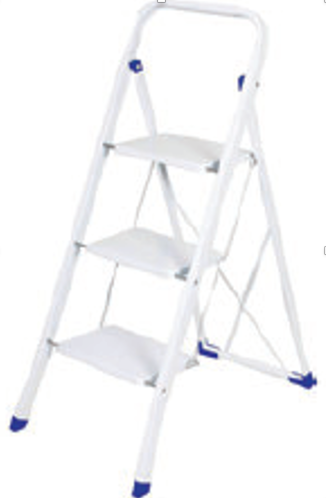 Scala in acciaio, colore bianco, 3 gradini