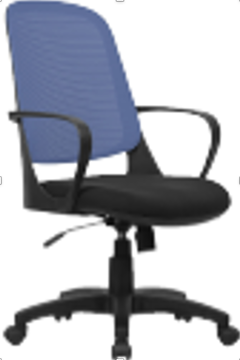 Washington
Poltrona operativa con braccioli, nero/blu