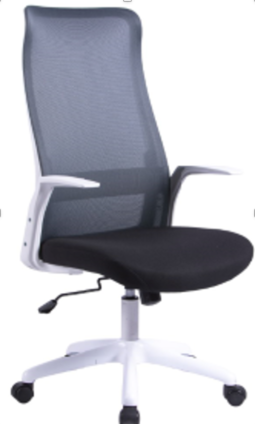 Arlington
Poltrona presidenziale con braccioli, bianco e nero