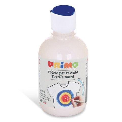 Colore per tessuto in bottiglia Primo con tappo dosatore 300 ml – 100 bianco – 411TX300100