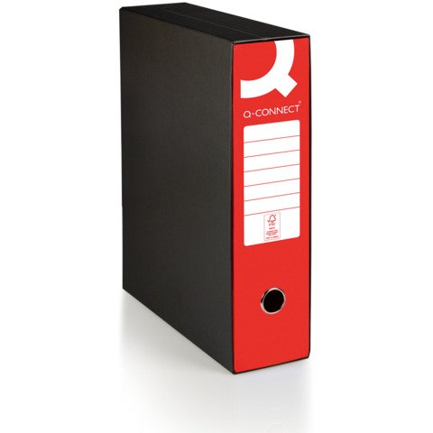 Registratore protocollo con custodia Q-Connect dorso 8 cm – 28,5×35 cm – rosso – 0201041/P.RO
