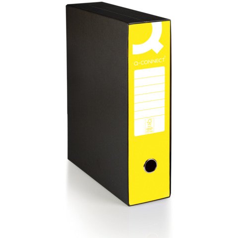 Registratore protocollo con custodia Q-Connect dorso 8 cm – 28,5×35 cm – giallo – 0201041/P.GI