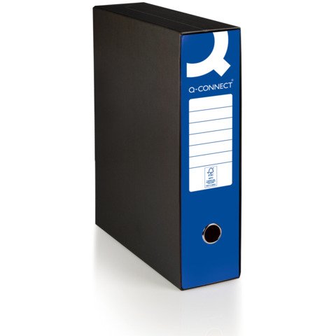 Registratore protocollo con custodia Q-Connect dorso 8 cm – 28,5×35 cm – blu 0201041/P.BL