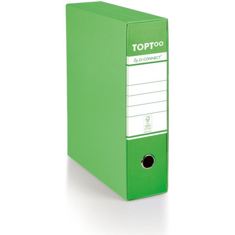 Registratore commerciale con custodia TOPToo by Q-Connect dorso 8 cm – 28,5×32 cm – verde – 0201042/Q.VC