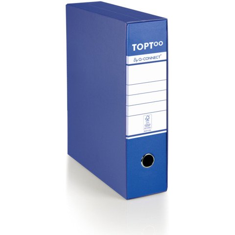 Registratore commerciale con custodia TOPToo by Q-Connect dorso 8 cm – 28,5×32 cm – blu – 0201042/Q.BS
