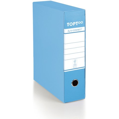 Registratore commerciale con custodia TOPToo by Q-Connect dorso 8 cm – 28,5×32 cm – azzurro – 0201042/Q.AZ