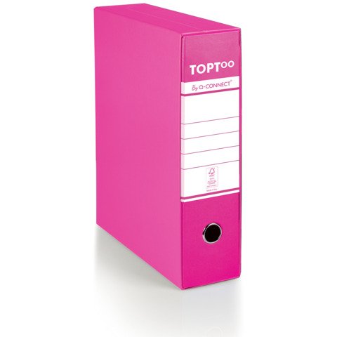 Registratore commerciale con custodia TOPToo by Q-Connect dorso 8 cm – 28,5×32 cm – magenta – 0201042/Q.CL