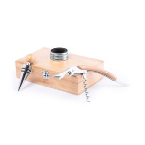 Set vino Nitol in legno di bambù con 3 accessori 6099