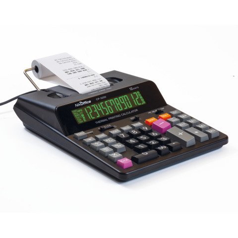 Calcolatrice scrivente termica Nikoffice CP-3200 – display 12 cifre – nero – 08NIK117/N
