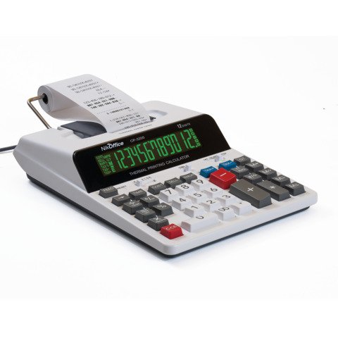 Calcolatrice scrivente termica Nikoffice CP-3200 – display 12 cifre – bianco – 08NIK117/B