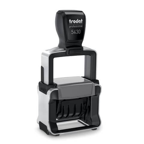 Professional 5430 – Datario con testo PERSONALIZZATO – H caratteri 4 mm – dim max pers.ne 41×24 mm – fino a 2+2 righe