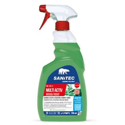 Disinfettante non profumato pronto all’uso per superfici Multi Active Sanitec 750 ml inodore – 1821-S