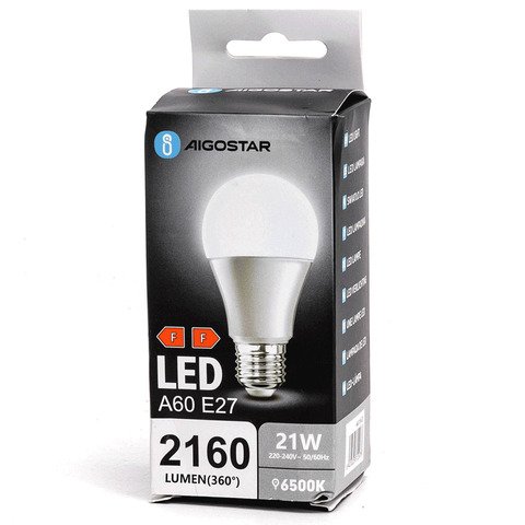 Lampadine LED Aigostar A60 E27 6500K luce fredda 21W 312978