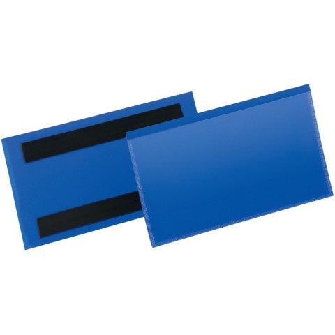 Tasche per identificazione Durable con bande magnetiche blu f.to esterno mm. 163×83- inserto 150x67mm cf. 50- 174207