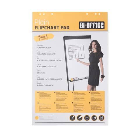 Blocco carta Bi-Office per cavalletti – 65×95 cm – foglio bianco  60 g/m² – 20 fogli – FL0325103