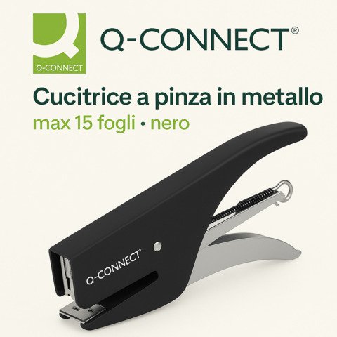 Cucitrice a pinza in metallo Q-Connect max 15 fogli – nero KF14381