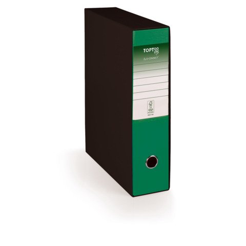 Registratore protocollo con custodia TOPToo Plus by Q-Connect dorso 8 cm – 28,5×35 cm – verde – 0201043/P.VE