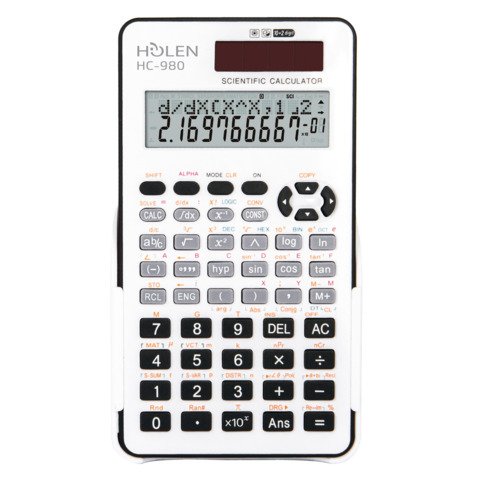 Calcolatrice scientifica Holen HC-980 10+2 cifre 401 funzioni ammessa alla maturita’ bianco/nero – 3531