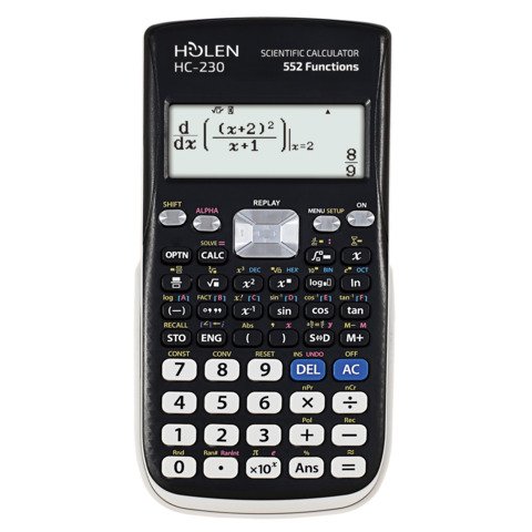 Calcolatrice scientifica Holen HC-230 10+2 cifre 552 funzioni ammessa alla maturita’ nero/bianco – 3532