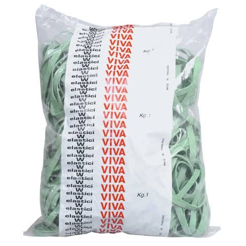 Fettucce Elastiche Viva in busta in gomma naturale verde 120×8 mm conf.1000 gr – F8X120